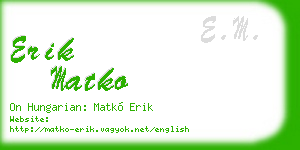 erik matko business card